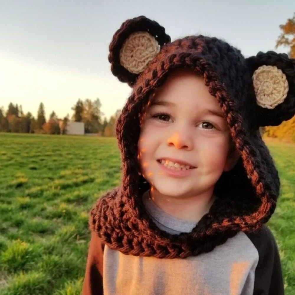 Animal Hood | BLACK BEAR | Hooded Scarf Costume